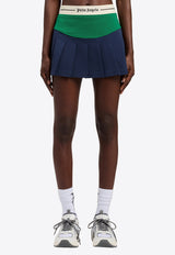 Palm Angels Curved Logo Pleated Mini Skirt Multicolor PWCC094S26FAB001_4655