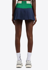 Palm Angels Curved Logo Pleated Mini Skirt Multicolor PWCC094S26FAB001_4655
