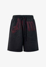 Palm Angels Big Waist Logo Shorts Black PMCI02CS26FLE001_1028