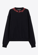 Palm Angels Neck Logo Crewneck Sweatshirt Black PMBA08HS26FLE004_1025