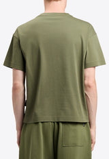 Palm Angels Neck Logo Print T-shirt Green PMAA109S26JER008_5614