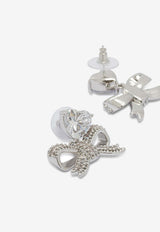 Self-Portrait Crystal Bow Heart Drop Earrings Silver PF26-630E-SLSILVER_8701f347-22e7-4a64-912e-05002483278f