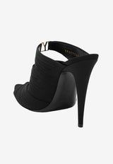 Saint Laurent Emilie 110 Crystal Embellished Satin Mules Black 859545AAF4G/S_YSL-1097