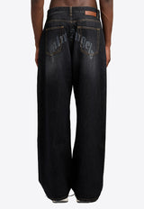 Palm Angels Curved Logo Straight Faded Jeans Black PMYA049S26DEN00B_1313