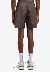 Palm Angels Curved Logo Swim Shorts Brown PMFD018S26FAB001_6010