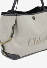 Chloé Large Clover Canvas and Leather Tote Bag Beige CH26AS655S6344C_8eee8579-9aff-43c8-810c-ac2a21abfafc