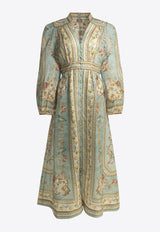 Zimmermann Roselight V-neck Floral Midi Dress Multicolor 3501DSS264BTPF_aaea9393-1531-45dc-abf8-0c1a10a656a5