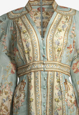 Zimmermann Roselight V-neck Floral Midi Dress Multicolor 3501DSS264BTPF_aaea9393-1531-45dc-abf8-0c1a10a656a5