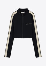 Palm Angels Classic Logo Cropped Training Jacket Black PWVB001S26FAB001_1003