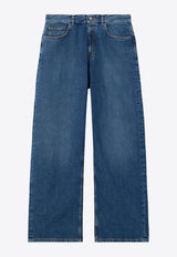 Palm Angels Curved Logo Loose Jeans Blue PMYA049S26DEN00A_4444