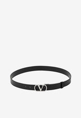 Valentino VLogo Signature Leather Belt Black 9Y2T0SM3UPC/T_VALE-0NO