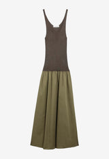 The Frankie Shop Iliya Sleeveless Knit Maxi Dress Green MDFS21853VI/S_THE-408