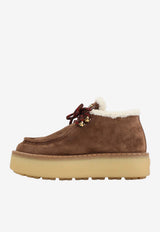 Suede Leather Lace-Up Boots