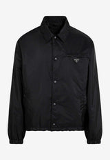 Prada Enameled-Logo Nylon Overshirt Black SGB737OOO1WQ9/T_PRADA-F0002