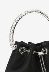 Jimmy Choo Bon Bon Satin Bucket Bag Black BON BONVKMBLACK/CRYSTAL_f03d50c9-bd34-4da0-bdf1-4cc1f283c4cb