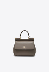 Dolce & Gabbana Small Sicily Dauphine Leather Handbag Beige BB6003B1001/T_DOLCE-80045