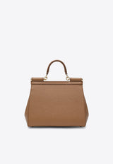 Dolce & Gabbana Large Sicily Dauphine Leather Handbag Caramel BB6002B1001/T_DOLCE-8M417