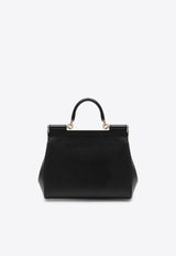 Dolce & Gabbana Large Sicily Dauphine Leather Handbag Black BB6002B1001/T_DOLCE-80999