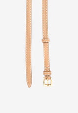 Prada Contrast-Stitching Buckle Leather Belt Beige 1C4067053F0056