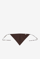 Miu Miu Crochet-Trimmed Poplin Bandana Brown 5IH1462G86_F0G8A
