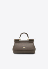 Dolce & Gabbana Mini Sicily Dauphine Leather Handbag Taupe BB7116B1001/T_DOLCE-80045