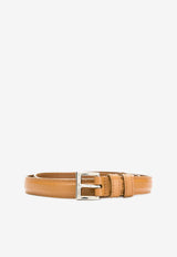 Prada Square-Buckle Leather Belt Beige 1CC156053F0040