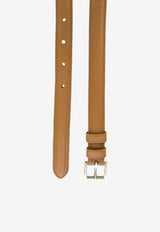 Prada Square-Buckle Leather Belt Beige 1CC156053F0040