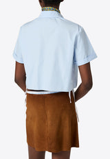 Miu Miu Ruffled Poplin Shirt Light Blue MK2045SOOO10RG_F0013