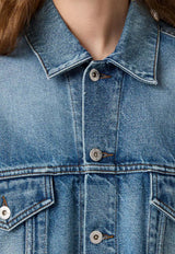 Miu Miu Washed Denim Cropped Jacket Blue GWB314SOOO197U_F0008