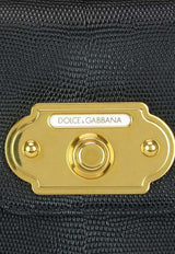 Dolce & Gabbana Welcome Iguana-Print Leather Top Handle Bag Black BB6374AI760_80999