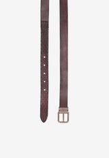 Dolce & Gabbana Scales-Effect Leather Belt Brown BC3614_80048