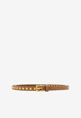 Prada Studded Leather Belt Brown 1CM1412AWVF098L