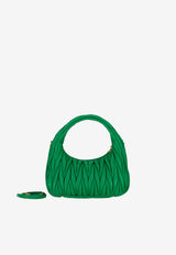 Miu Miu Wander Matelassé Hobo Bag Green 5BC125VOOYAN88_F0458