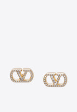 Valentino VLogo Signature Crystal Stud Earrings Gold 9W2J0BV8YCW/T_VALE-9MN