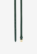Prada Skinny Buckle Leather Belt Green 1CC156053F0780