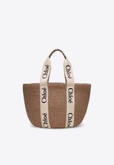 Chloé Large Woody Basket Bag Beige CHC22SS380G55/T_CHLOE-101