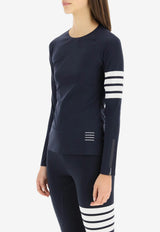 Thom Browne 4-bar Stripes Compression Long-Sleeved T-shirt Navy FJA001A06770_461