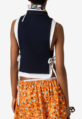 Miu Miu Jersey Piquet Cropped Top Blue MJT738SOOO14RW_F0008