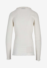 Miu Miu Ribbed Knit Sweater White MML06TSOOO191X_F0009