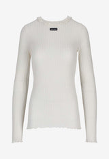 Miu Miu Ribbed Knit Sweater White MML06TSOOO191X_F0009