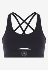 Adidas By Stella McCartney Logo Yoga Sports Bra Black JW1997_black