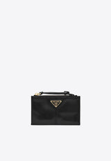 Prada Triangle Logo Leather Zip Wallet Black 1MC0862CYR/T_PRADA-F0002