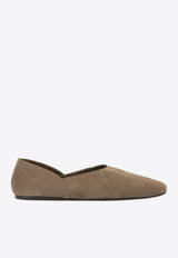 Khaite Jane Classic Suede and Python Print Ballet Flats Brown F4058-1052775_4f655c79-8dfc-484e-bec2-223f64ff436a