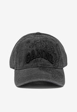 GANNI Logo Embroidered Faded Denim Cap Black B3020214055_bb91334d-9523-477e-b970-0cda67d61730