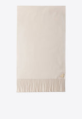 Prada Cashmere-Blend Fringed Scarf Beige 1FS0652COP/S_PRADA-F0CHZ