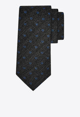 Ferragamo Gancini Silk Chevron Tie Gray 0789360SI/S_FERRA-FA