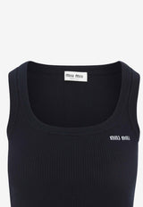 Ribbed Knit Logo Tank Top