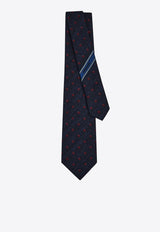 Ferragamo Gancini Silk Chevron Tie Navy 0789359SI/S_FERRA-FR