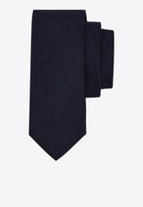 Ferragamo Silk Piqué Tie Navy 0789350SI/S_FERRA-FN