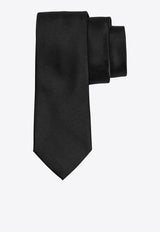 Ferragamo Logo Silk Tie Black 0763128SI/S_FERRA-NB